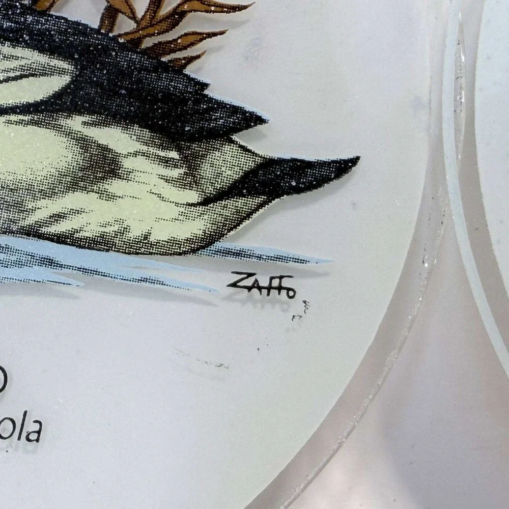 Vintage Zaffo Glass Duck Coasters Set of 3 Wood Duck Buffle Head Common Teal